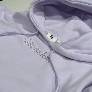 GLOSSIER OLIVIA RODRIGO LIMITED EDITION EMBROIDERED LIGHT PURPLE HOODIE